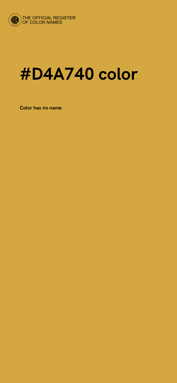 #D4A740 color image