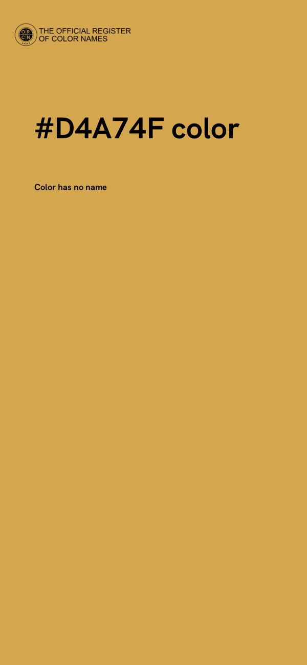 #D4A74F color image