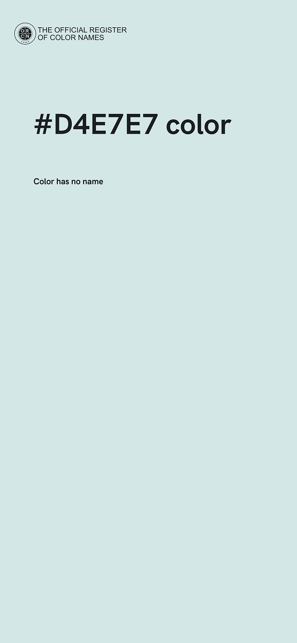 #D4E7E7 color image