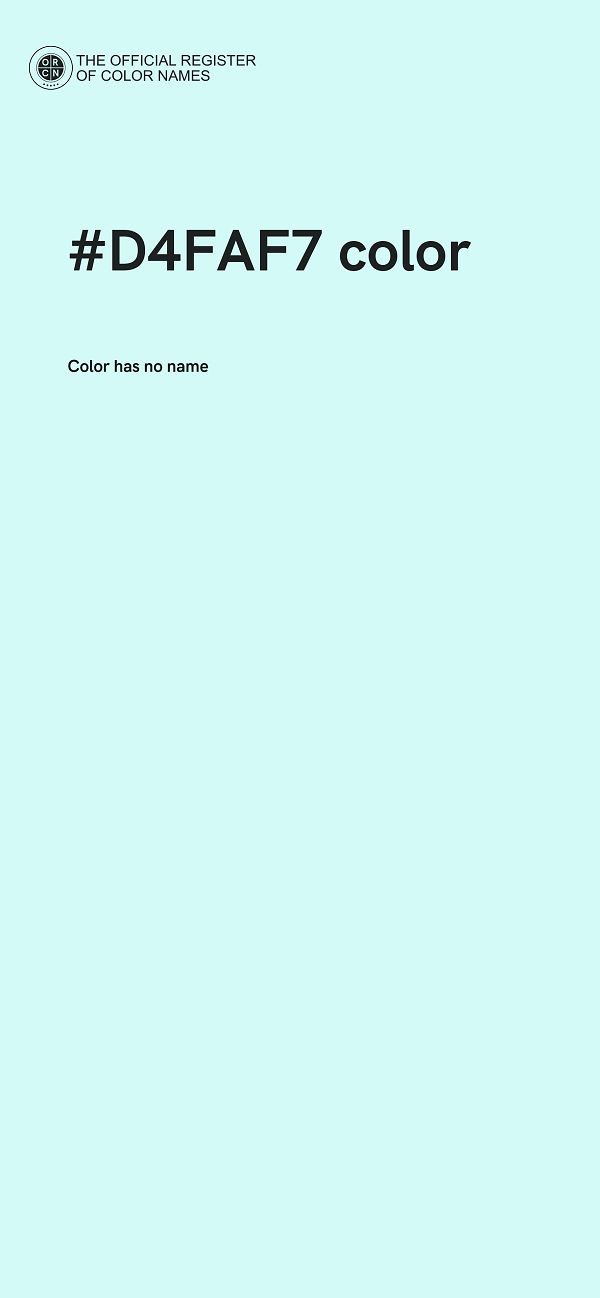 #D4FAF7 color image