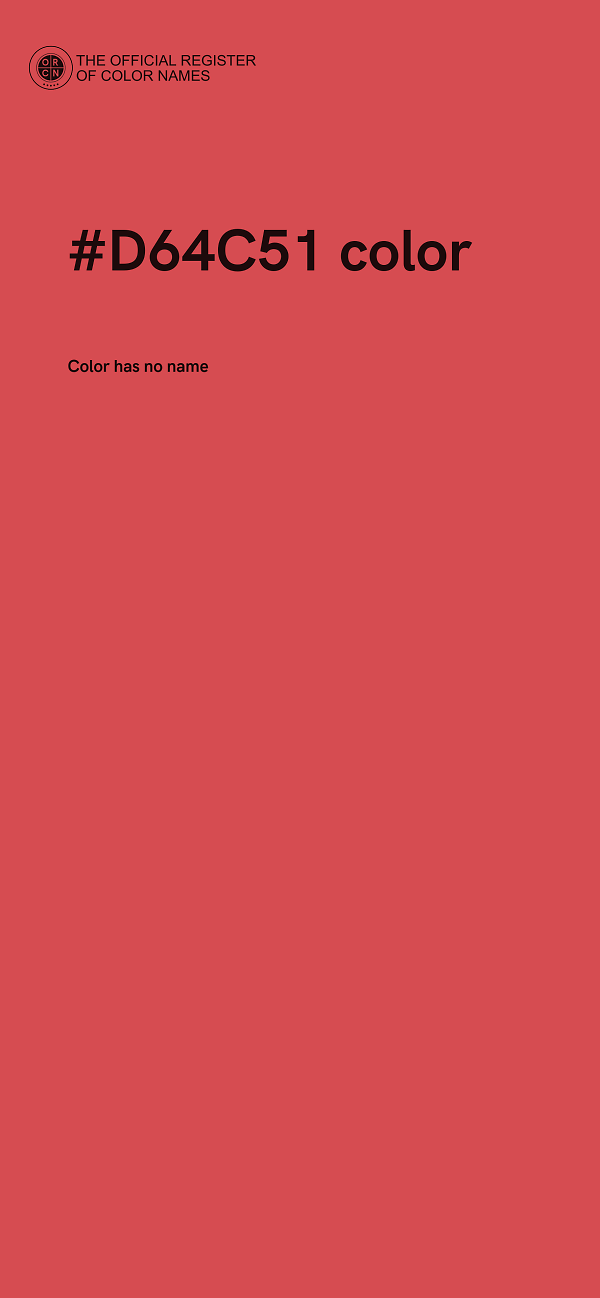 #D64C51 color image