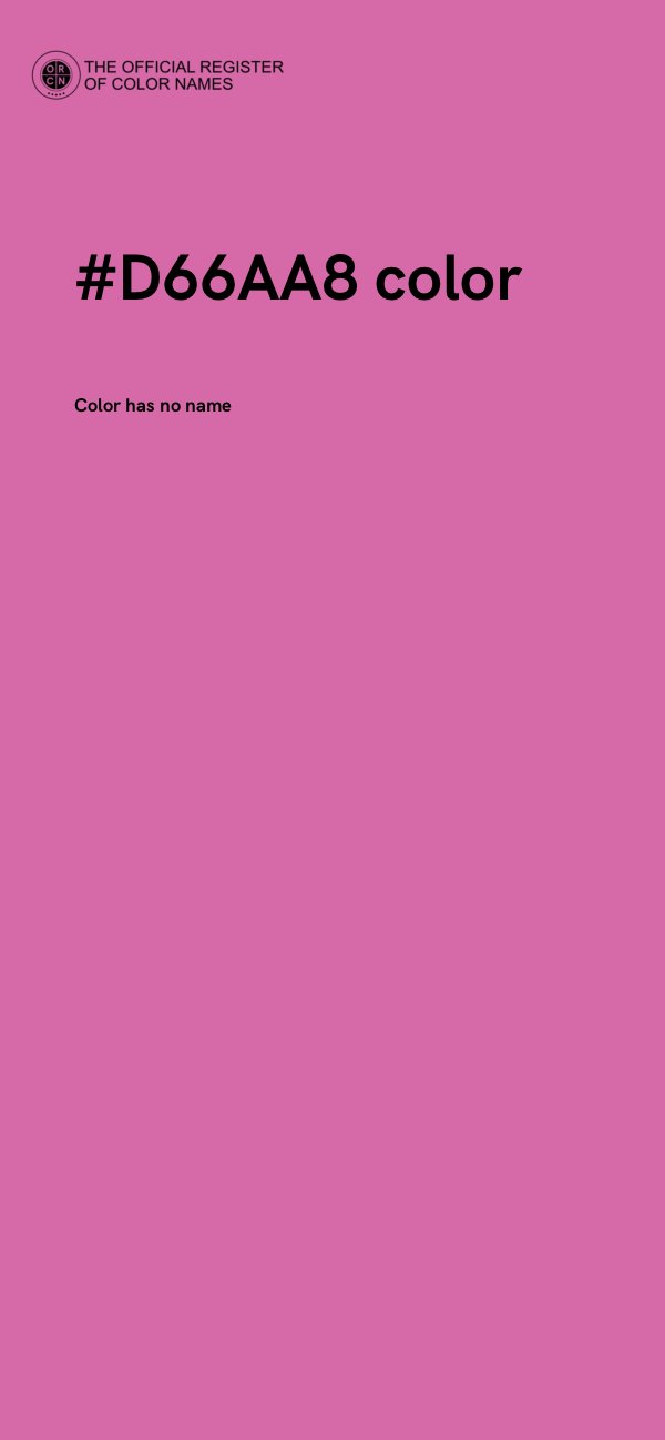 #D66AA8 color image