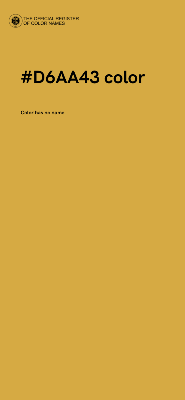 #D6AA43 color image