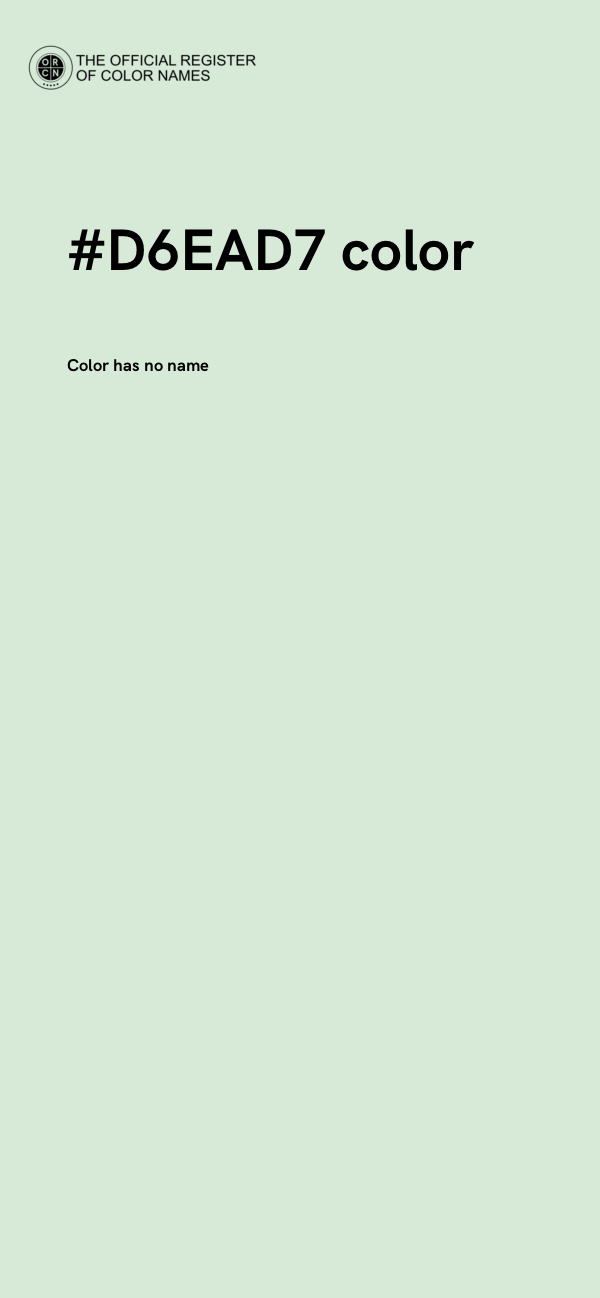 #D6EAD7 color image