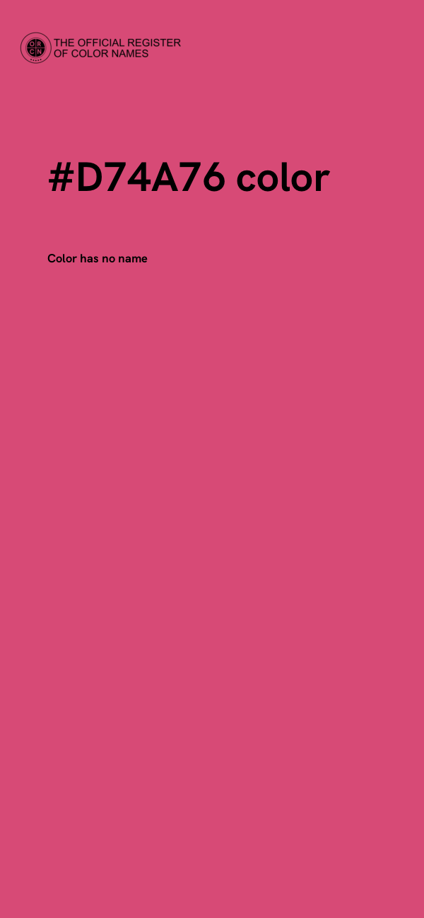 #D74A76 color image