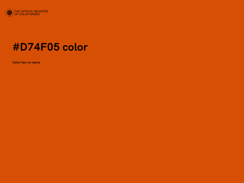 #D74F05 color image