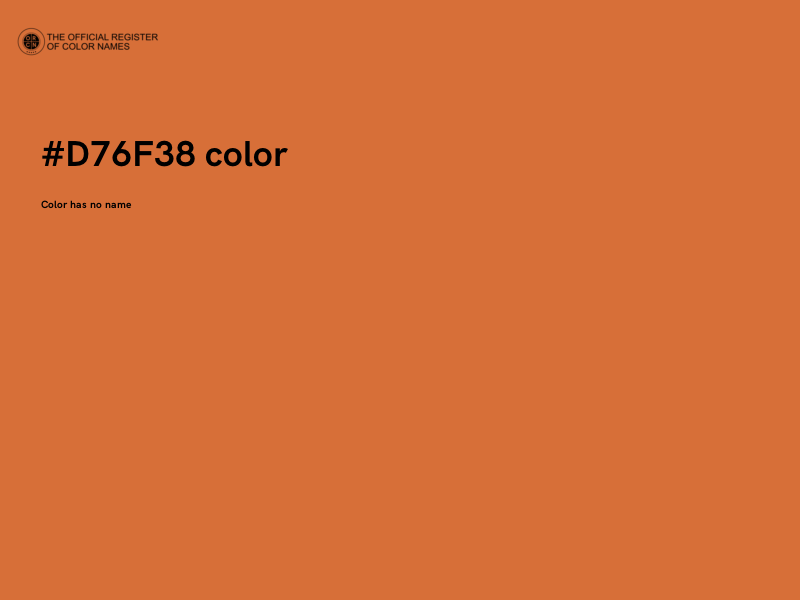 #D76F38 color image