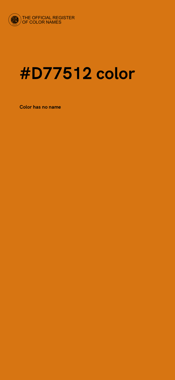 #D77512 color image