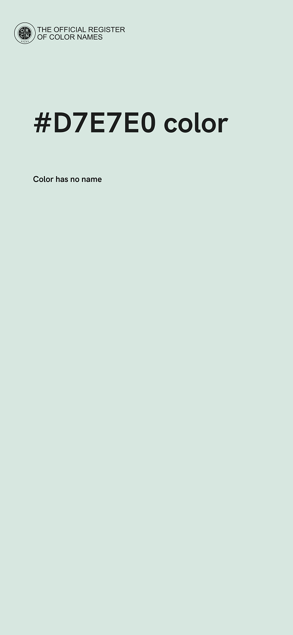 #D7E7E0 color image