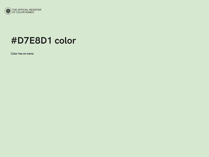 #D7E8D1 color image