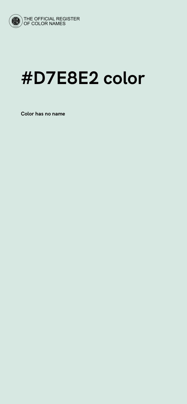 #D7E8E2 color image