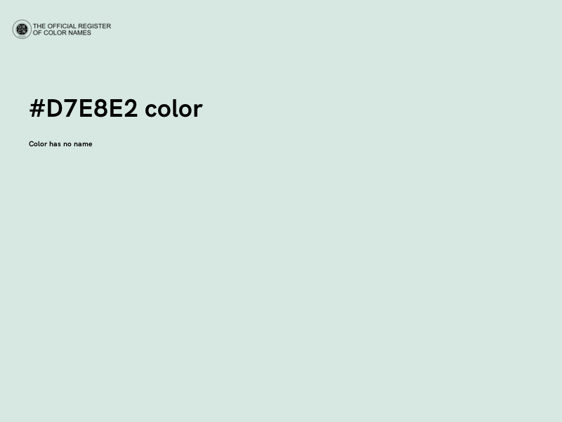 #D7E8E2 color image