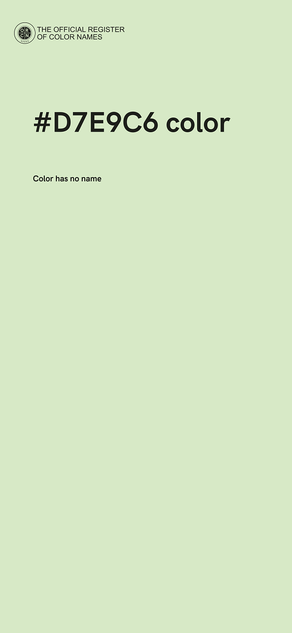 #D7E9C6 color image