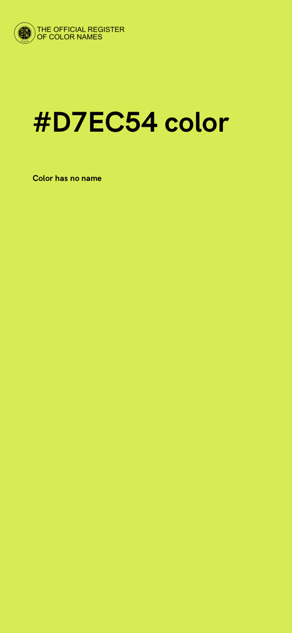 #D7EC54 color image