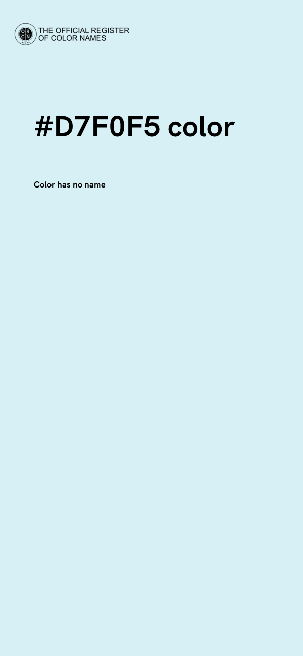 #D7F0F5 color image