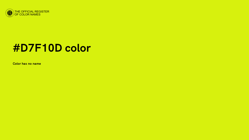 #D7F10D color image