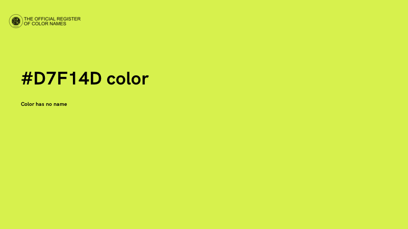 #D7F14D color image