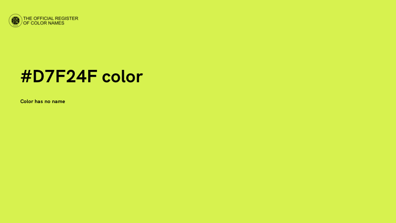 #D7F24F color image
