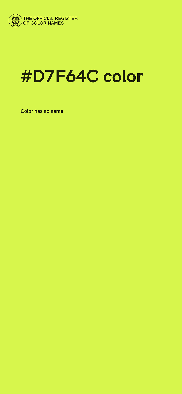 #D7F64C color image