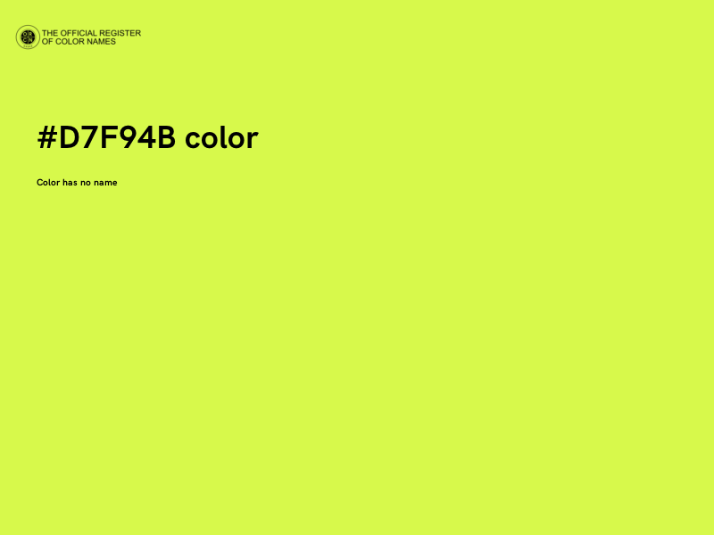 #D7F94B color image