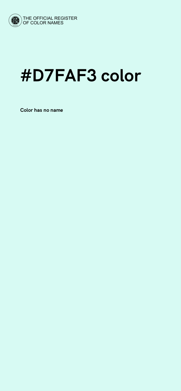 #D7FAF3 color image