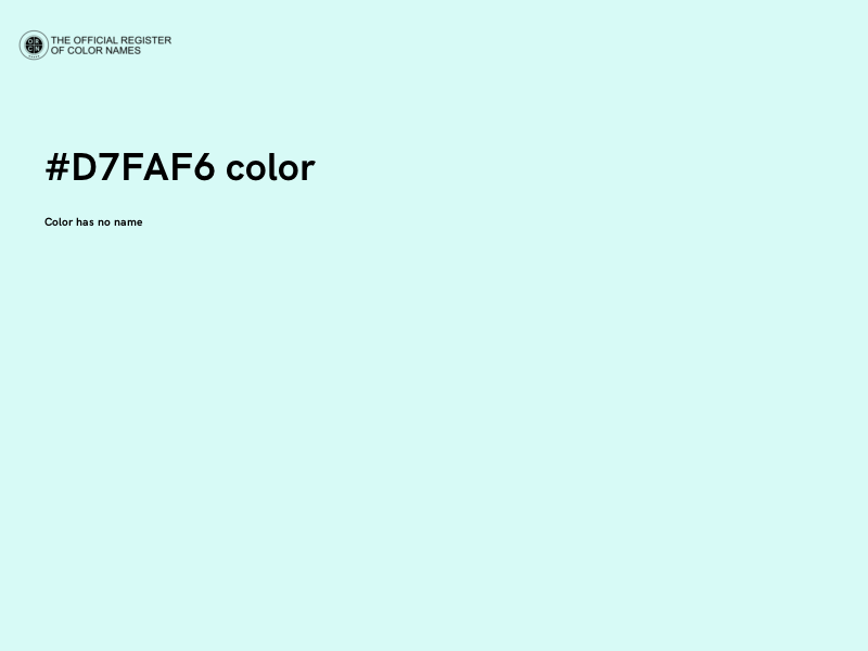 #D7FAF6 color image