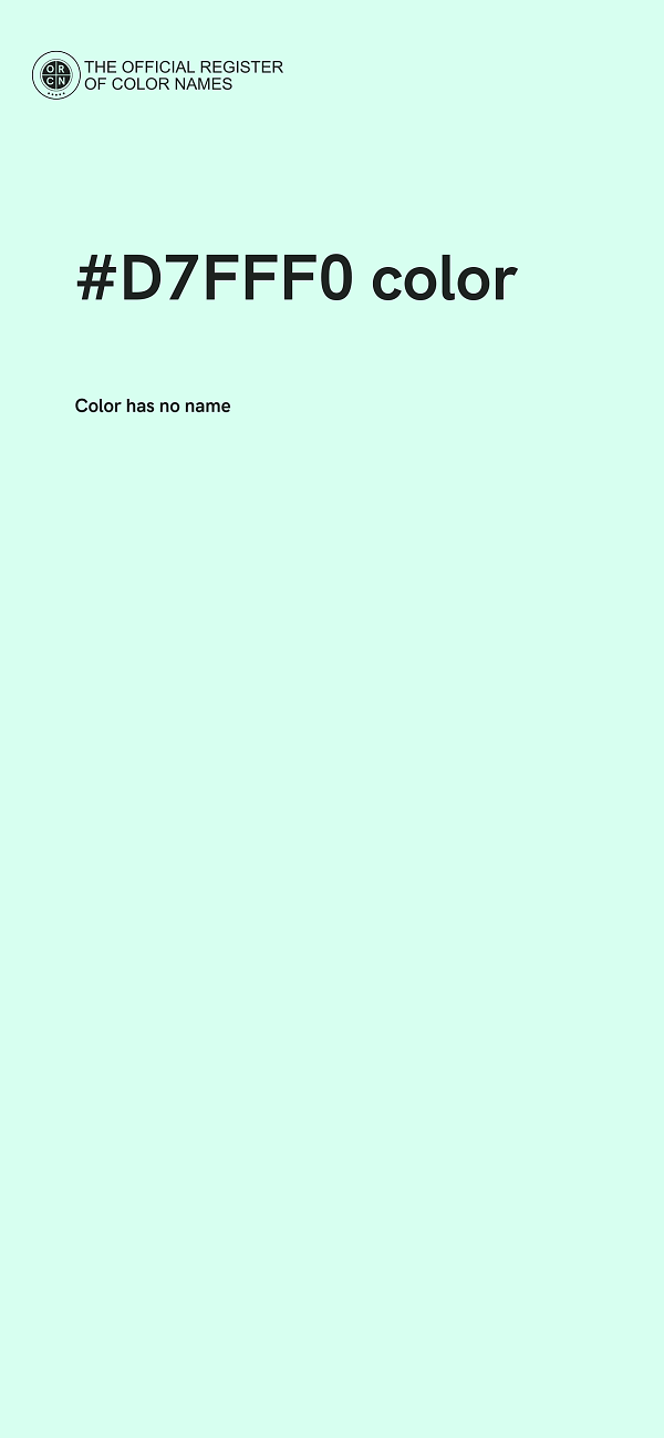 #D7FFF0 color image