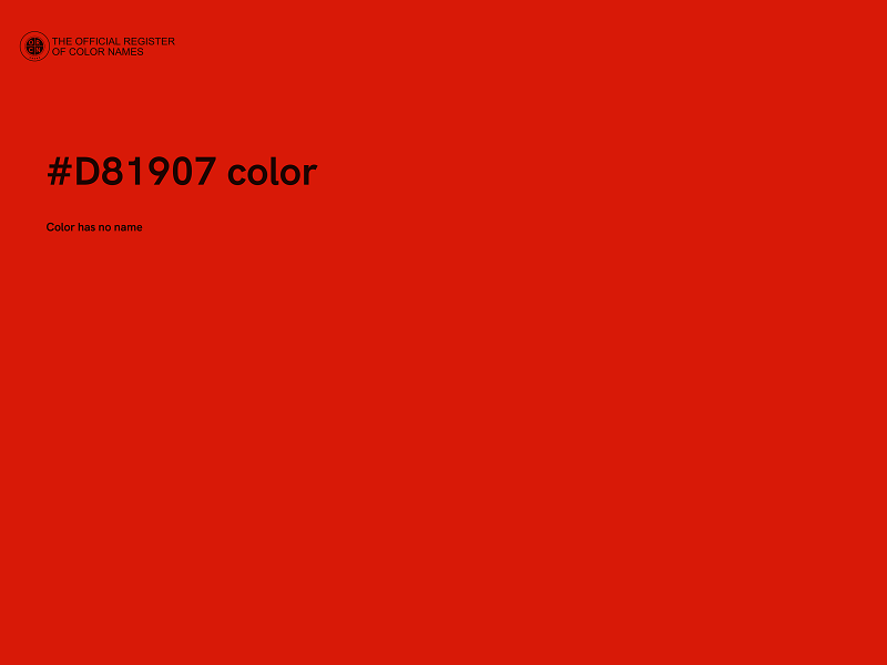 #D81907 color image