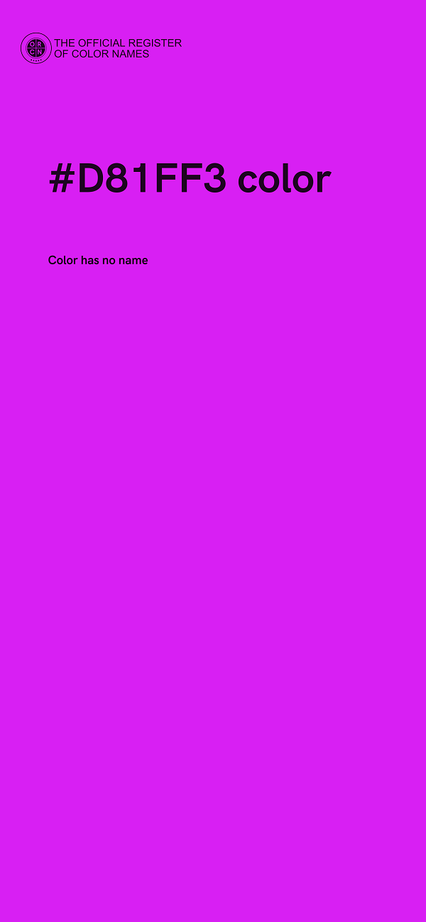 #D81FF3 color image