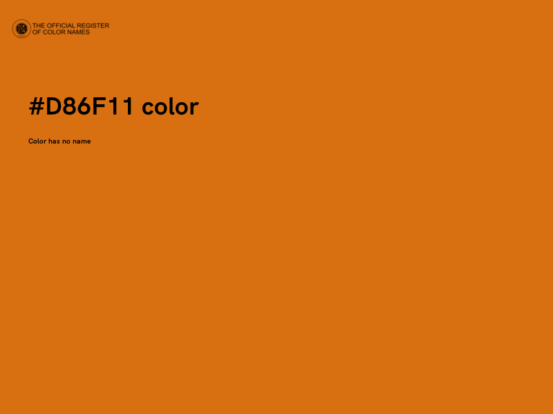#D86F11 color image