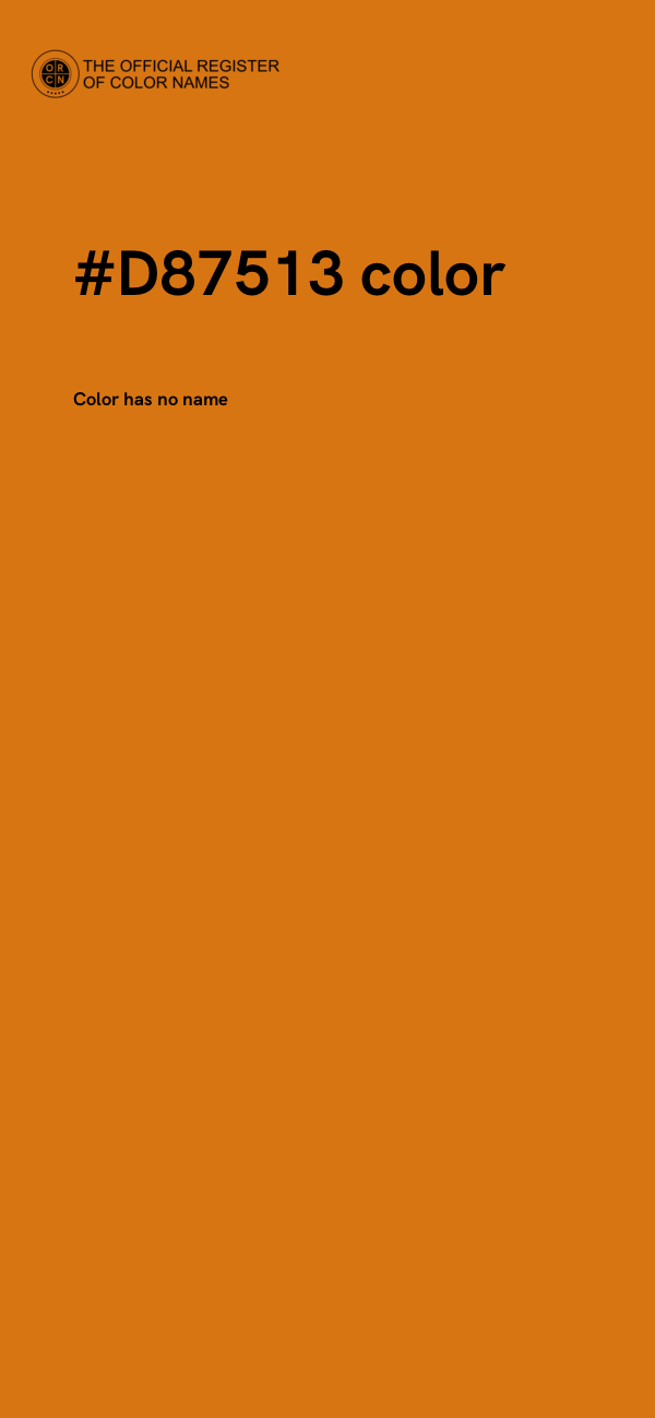 #D87513 color image