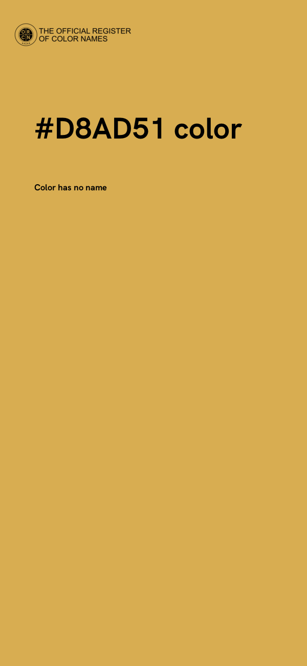 #D8AD51 color image