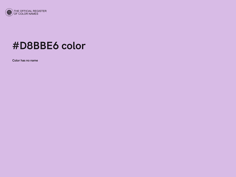 #D8BBE6 color image