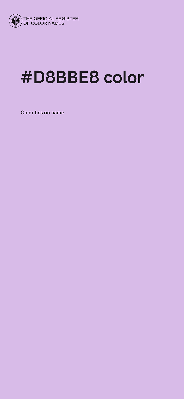 #D8BBE8 color image