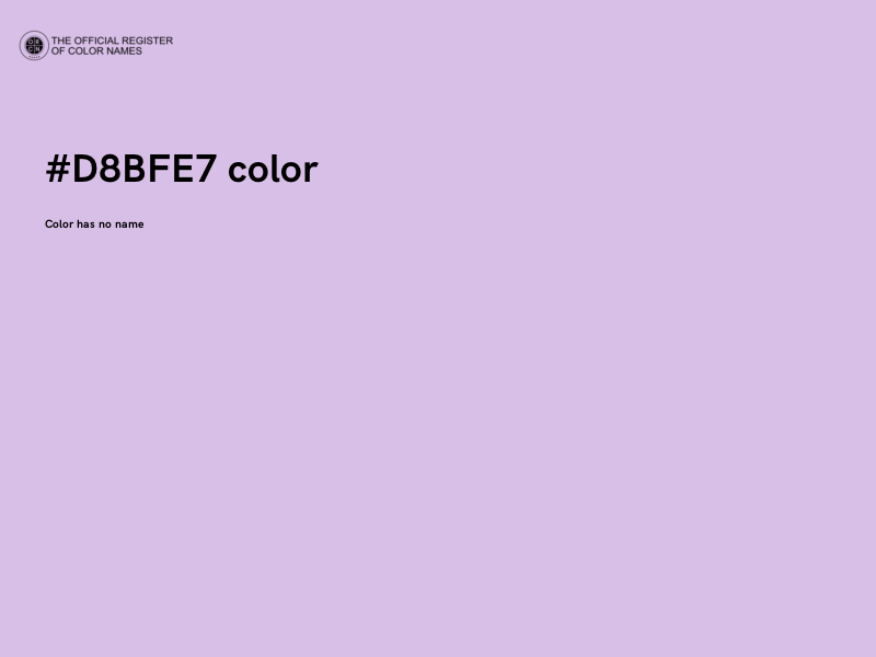 #D8BFE7 color image