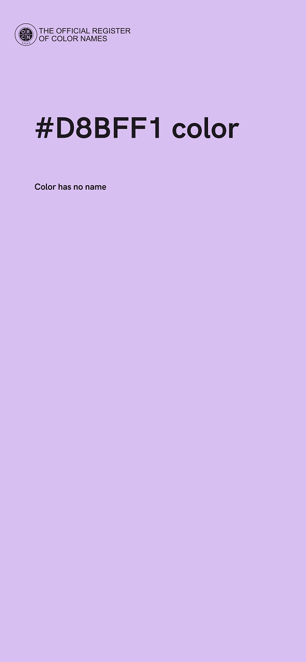 #D8BFF1 color image