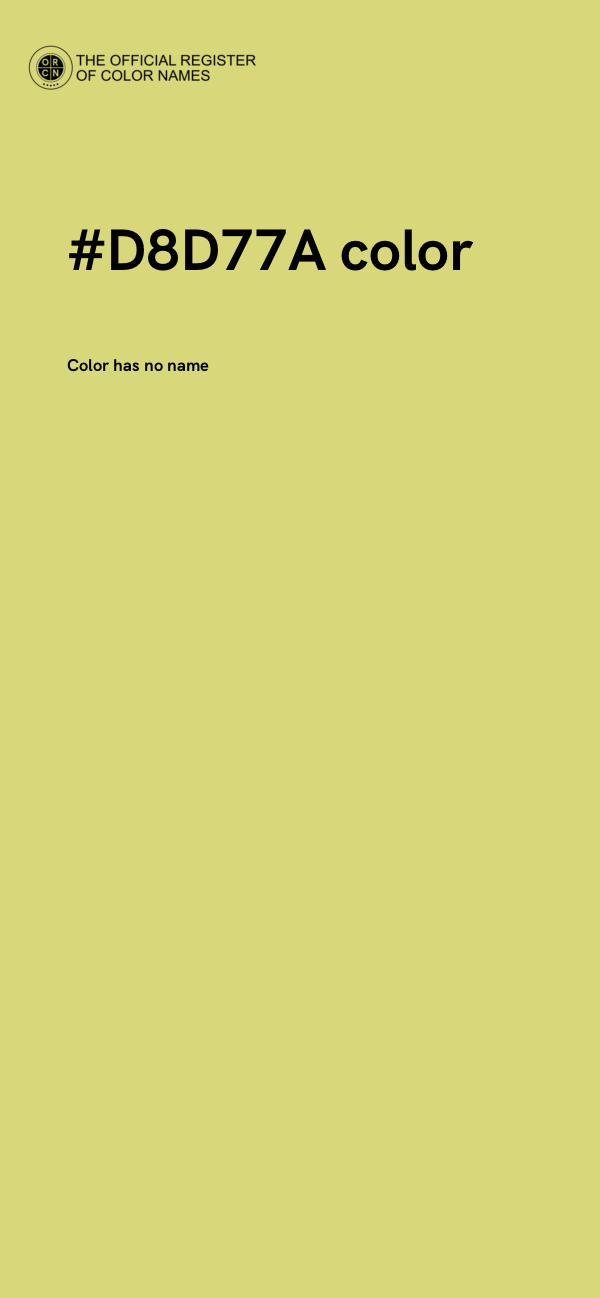 #D8D77A color image