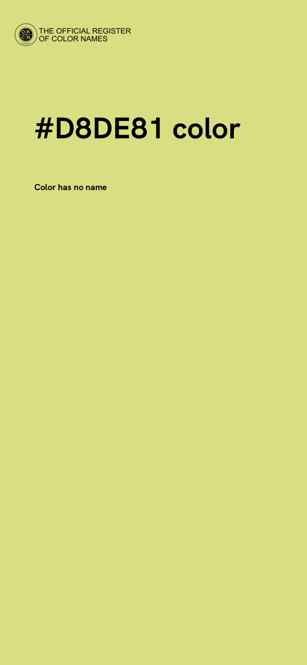 #D8DE81 color image