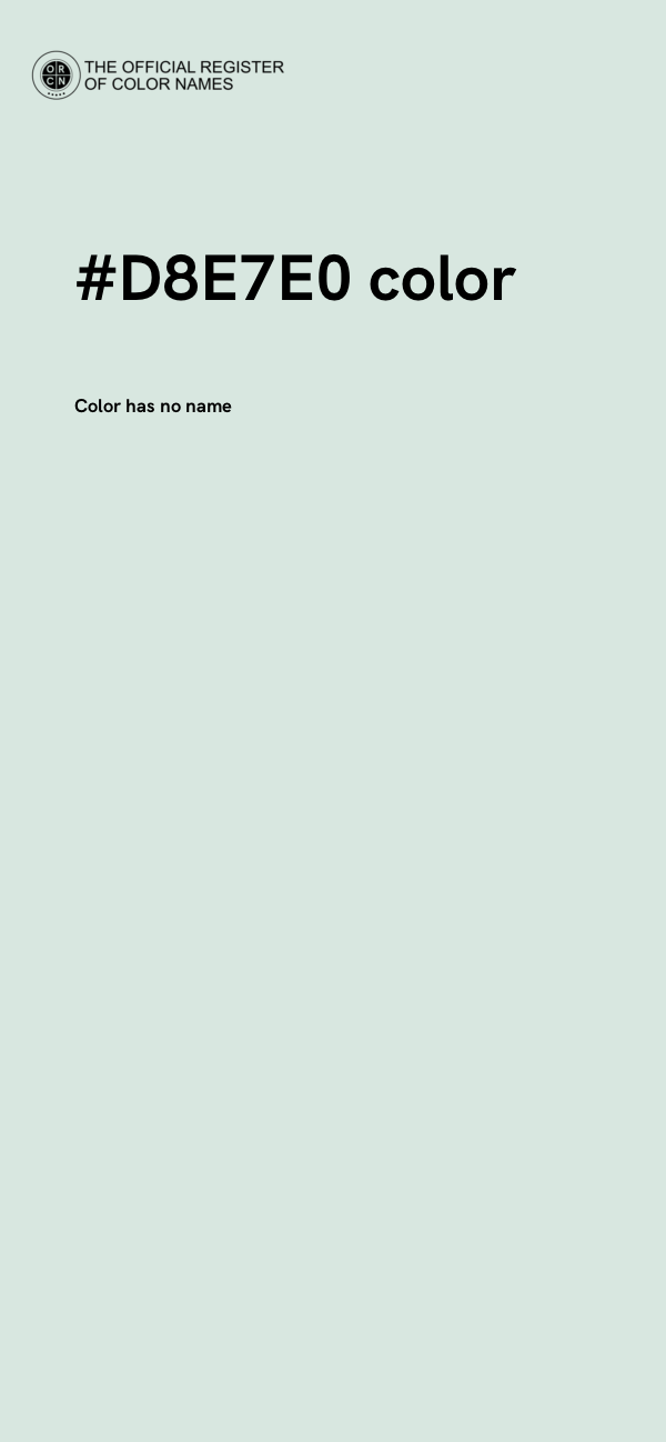 #D8E7E0 color image