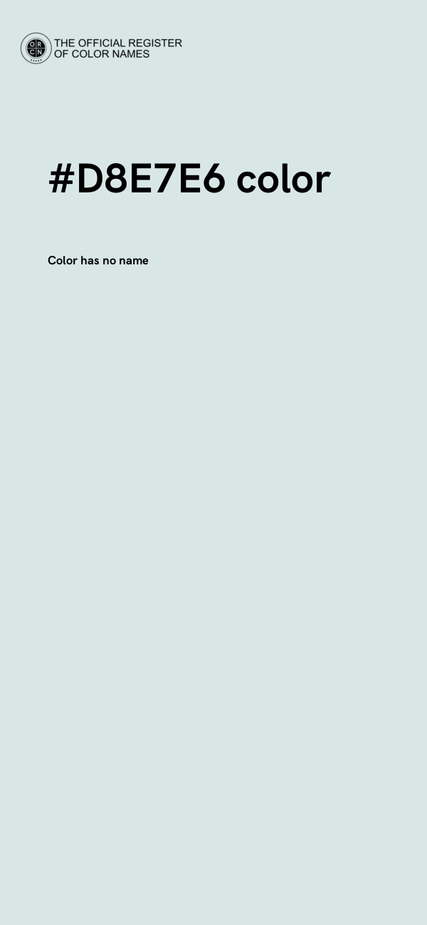 #D8E7E6 color image