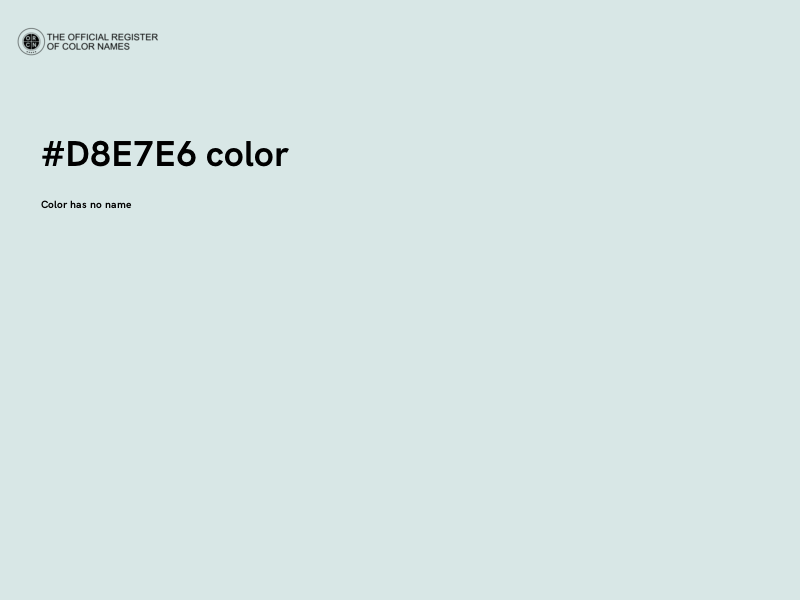 #D8E7E6 color image