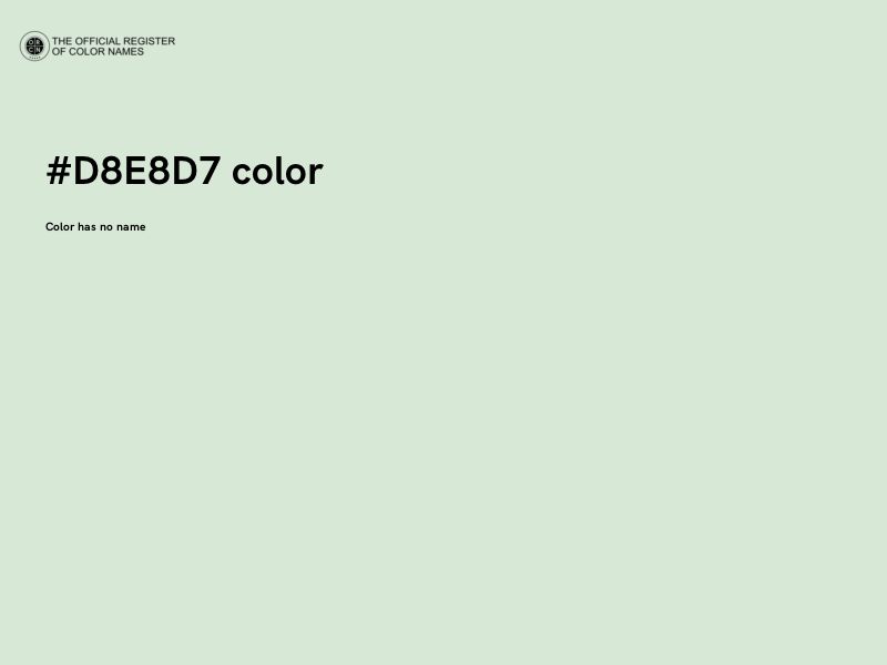 #D8E8D7 color image