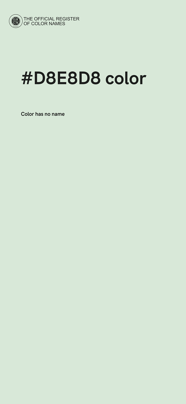 #D8E8D8 color image