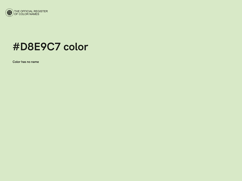 #D8E9C7 color image