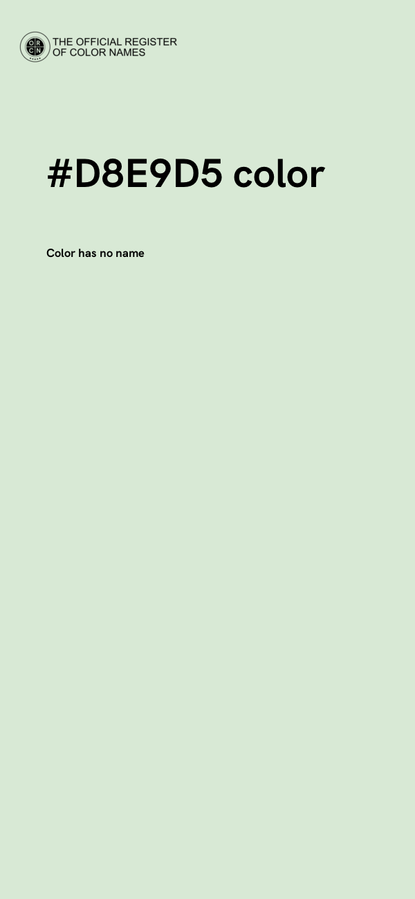 #D8E9D5 color image