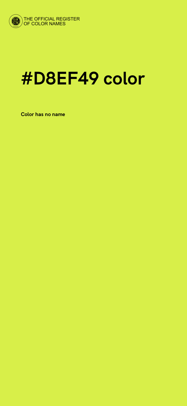 #D8EF49 color image