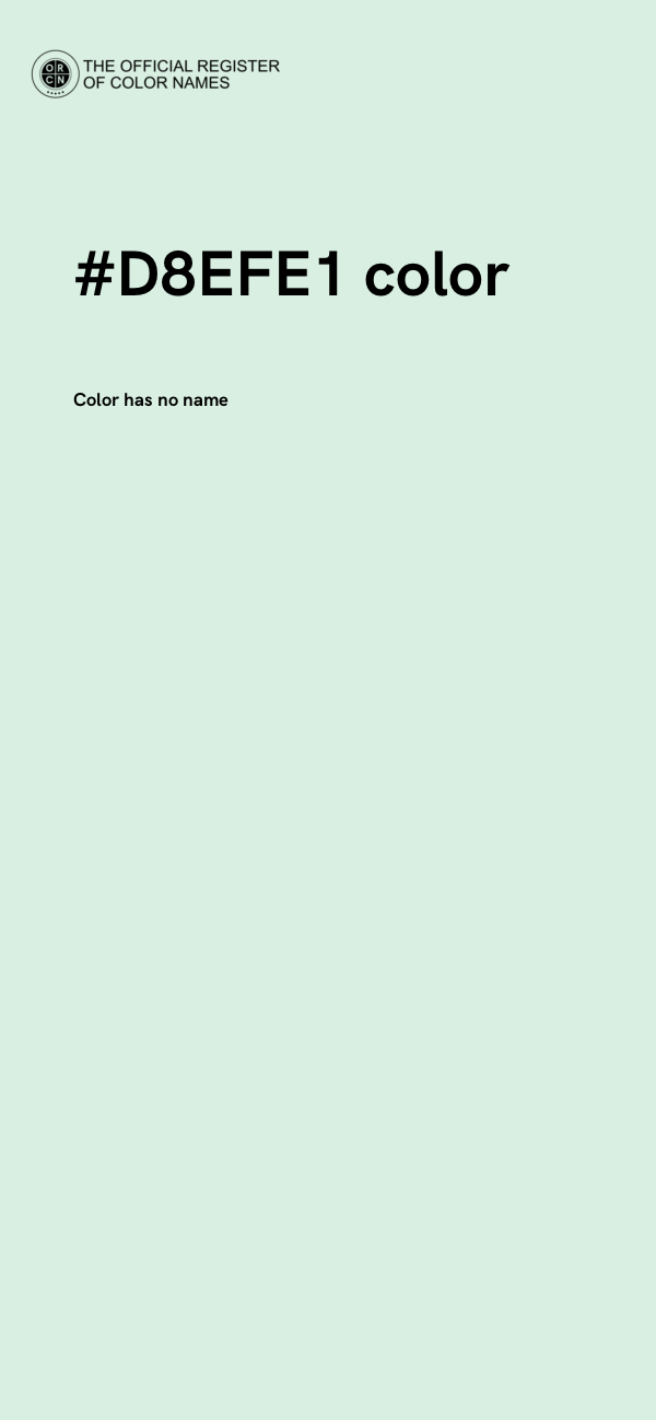 #D8EFE1 color image