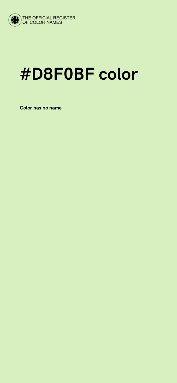 #D8F0BF color image