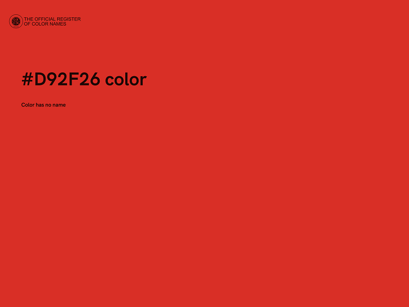 #D92F26 color image