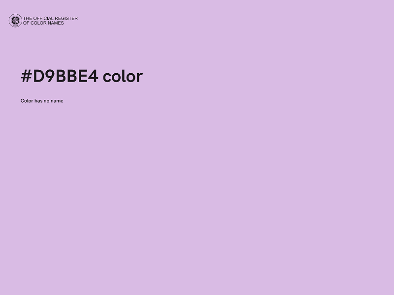 #D9BBE4 color image